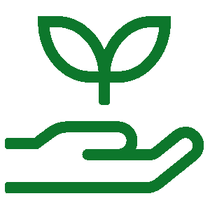 Icon: Hand mit Blättern
