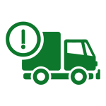 Icon: Lastwagen mit Ausrufezeichen (symbolisch für ADR-Gefahrguttransporte)